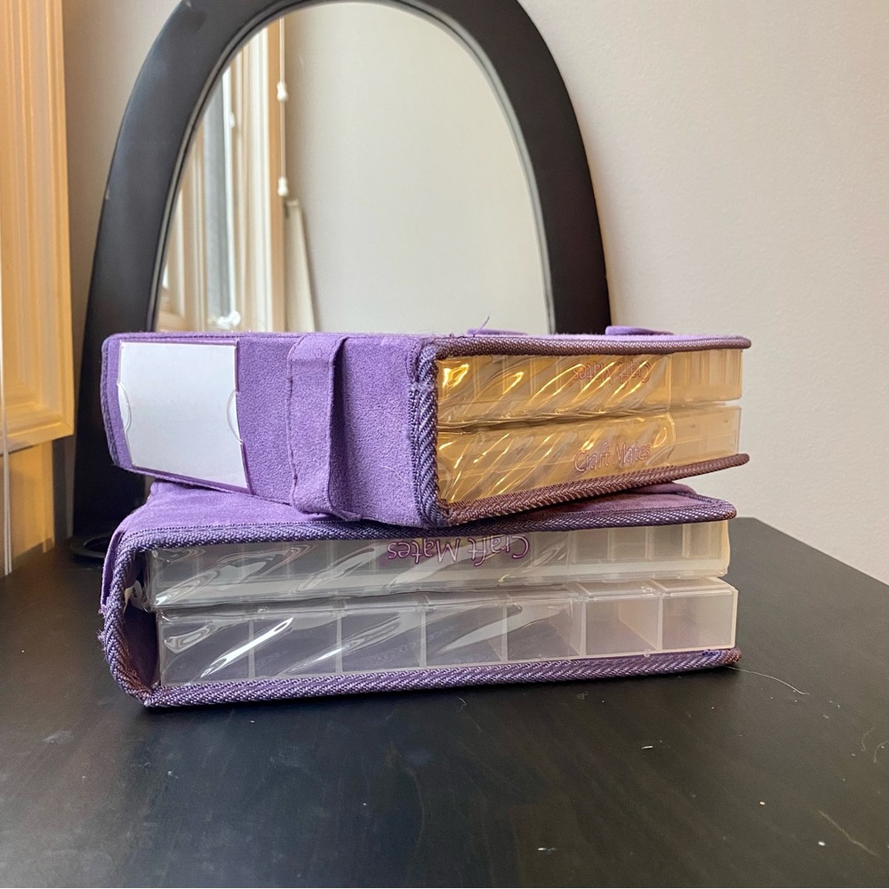 PACK OF TWO Craft Mates Double Sided Case w 8organizers, for (beads, pins, more) - Picture 3 of 16